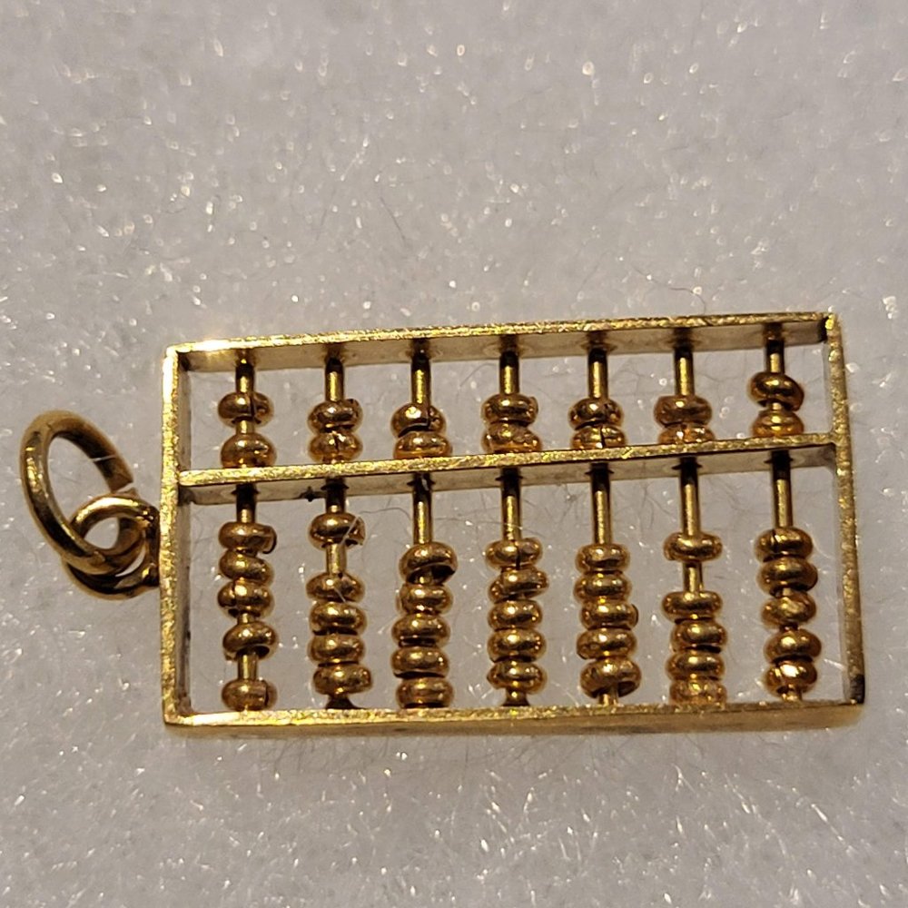 14K Gold Abacus Pendant